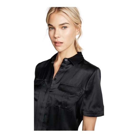 CAMI NYC | $352 The Maddi Short Sleeve Jumpsuit 100% Silk in Black, Size XS - Picture 5 of 15